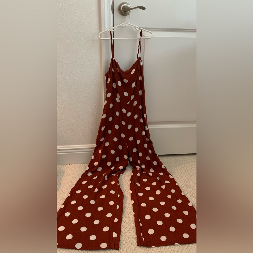 Forever 21 | Polka dot jump suite | In dark rust red with white polka dots